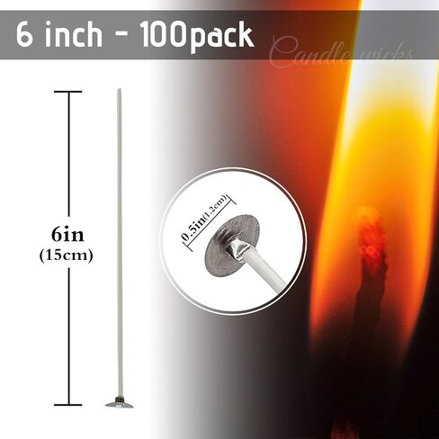 Pearled Candle Extra Wicks 500 Pack for Pearled Candle Making - 2 Inch White Cotton Candle Wicks for Candle Making DIY in Kuwait