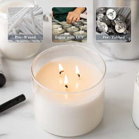 Pearled Candle Extra Wicks 500 Pack for Pearled Candle Making - 2 Inch White Cotton Candle Wicks for Candle Making DIY in Kuwait