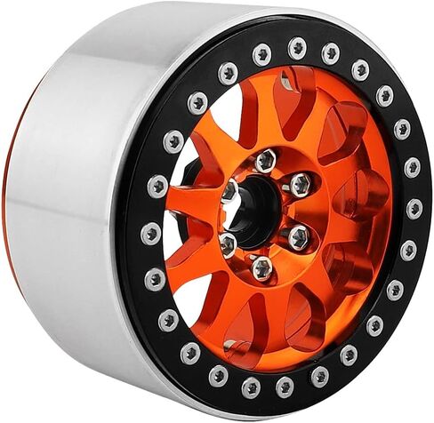 4Pcs Aluminum 2.2" Beadlock Wheel Rims for 1:10 RC Rock Crawler Axial SCX10 I II III RR10 Wraith 90048 90018 TRX4 Metal Upgrades (Orange) in Saudi Arabia