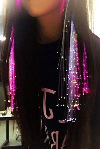 10 حزمة مصابيح الشعر LED ، البصريات تومض باريتات للحفلات ، والرقص البار ، وإضاءة إكسسوارات الشعر in Kuwait