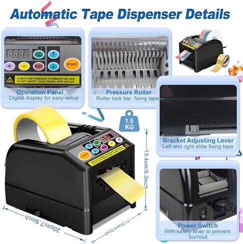 آلة قطع الشريط ، آلة قطع الأشرطة الكهربائية ، مقدمة بطول 999 مم قطع 6-60 مم عرض ، موزع الأشرطة التلقائي للمكتب ، الشركات ، استخدام المنزل in Kuwait