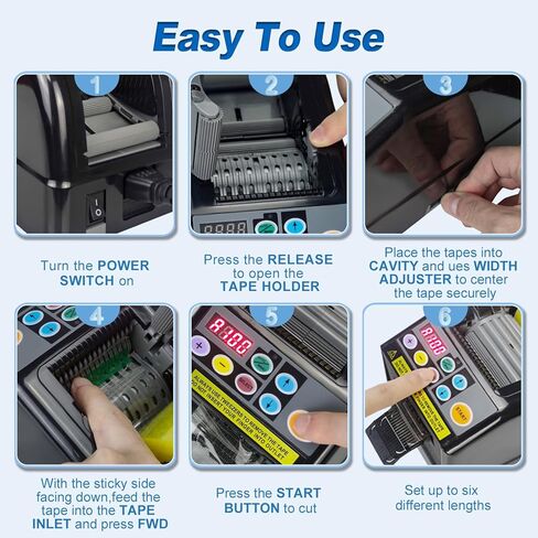 آلة قطع الشريط ، آلة قطع الأشرطة الكهربائية ، مقدمة بطول 999 مم قطع 6-60 مم عرض ، موزع الأشرطة التلقائي للمكتب ، الشركات ، استخدام المنزل in Kuwait