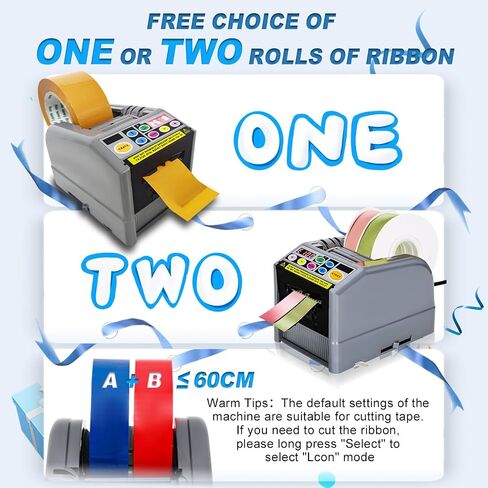 Ribbon Cutting Machine, Electric Tape Cutting Machine, Advanced 999mm Cut Length Cutting 6-60mm Width, Automatic Tape Dispenser for Office, Businesses, Home Use in Saudi Arabia