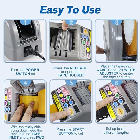 Ribbon Cutting Machine, Electric Tape Cutting Machine, Advanced 999mm Cut Length Cutting 6-60mm Width, Automatic Tape Dispenser for Office, Businesses, Home Use in Saudi Arabia