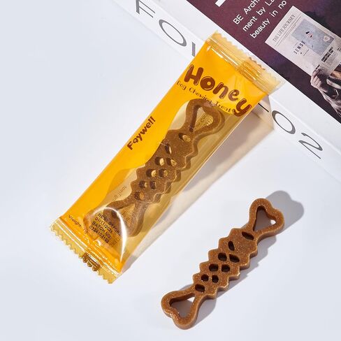 Honey Dog Chewing Treat with Tea Polyphenols and Dietary Fiber, Chicken & Honey Taste, Low-Fat Protein, 30pcs/210g (30pcs) in Kuwait