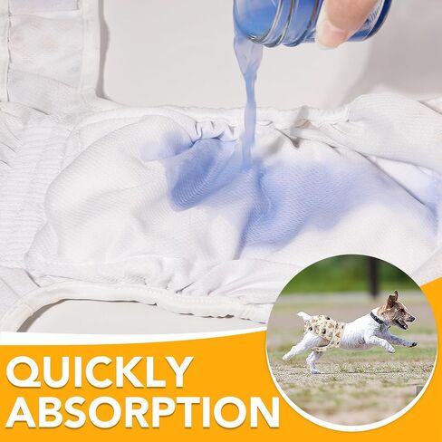XPCARE Washable Female Dog Diapers, 4 Packs Reusable Doggie Diapers Absorbent Dog Diapers Female Leak-Proof Puppy Diapers Female Dogs for Heat Incontinence and Puppy Training (Small) in Kuwait