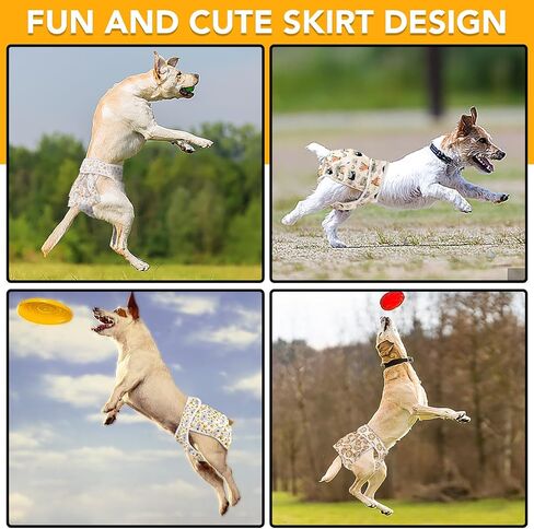 XPCARE Washable Female Dog Diapers, 4 Packs Reusable Doggie Diapers Absorbent Dog Diapers Female Leak-Proof Puppy Diapers Female Dogs for Heat Incontinence and Puppy Training (Small) in Kuwait
