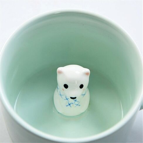 ZaH 3D Mug Animal Inside Cup Cartoon Ceramics Figurine Teacup for Boys Girls Kids Women Men Coffee Mug (8 oz Panda) in Kuwait