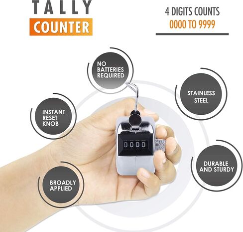Hand Pitch Tally Counter Clicker –2/6 Pack Handheld People Lap Counter Clickers with 2 Lanyard and 2 Carabiners– Manual Mechanical 4 Digit Number Finger Ring Click for Baseball Umpire Golf Sport in Saudi Arabia