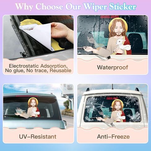 Christmas Grinch Rear Wiper Sticker, Reusable Rear Windshield Wiper Decal Waving Wiper Window Sticker Exterior Decoration Accessories for Car SUV Rear Wiper Blade (Grinch) in Kuwait