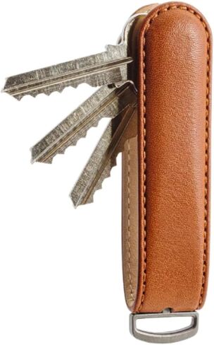 Jibbon Italian Leather Key Organizer |Marine Grade 316 Stainless Steel Leather Keychain -Key Holder Hold UpTo 9 Standard Keys in Kuwait
