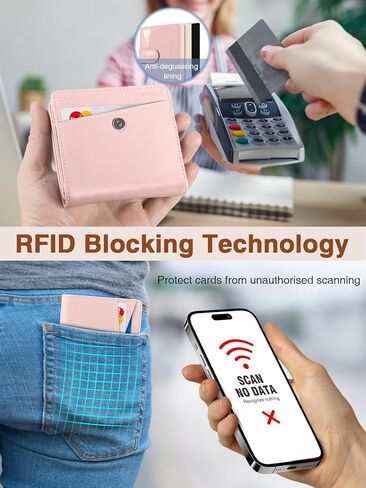 Slim Wallet for Women, Wallet Women with Smart Tracker Works with Apple Find My, RFID Blocking Bifold Credit Card Holder Genuine Leather Small Wallet for Women with ID Window, 8 Cards Holder, Blue in Kuwait