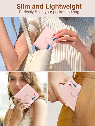 Slim Wallet for Women, Wallet Women with Smart Tracker Works with Apple Find My, RFID Blocking Bifold Credit Card Holder Genuine Leather Small Wallet for Women with ID Window, 8 Cards Holder, Blue in Kuwait