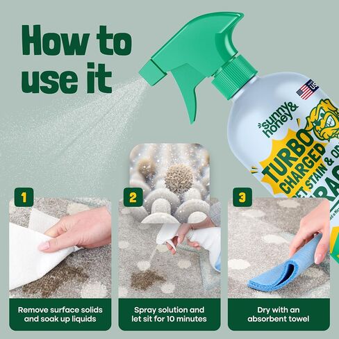 Sunny & Honey Pet Stain & Odor Miracle - Enzyme Cleaner for Dog Urine & Cat Pee - Pet Odor Eliminator for Carpet, Mattress, and Furniture (32 Fl Oz (Pack of 1), Light Lavender Scent) in Kuwait