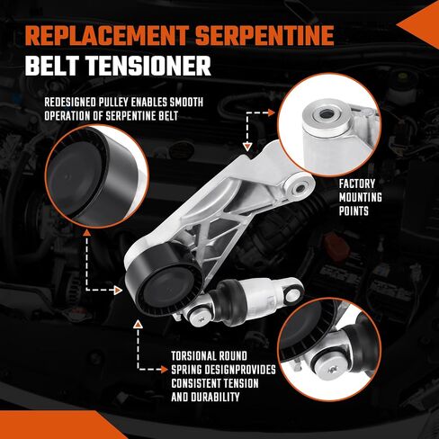38159 A/C Belt Tensioner Pulley Assembly Fit for Silverado Sierra 1500 2500 1999-2008,Escalade Tahoe Yukon Escalade 2003-2008, Replace 88996998 in Kuwait