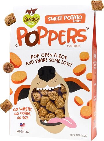 سنيكي سناكس بوبرس لحم الخنزير المقدد والجبن - حلوى مقرمشة للكلاب - طبيعية بالكامل، خالية من الحبوب - صنع في الولايات المتحدة الأمريكية (عبوة 10 أونصة من قطعتين) in Kuwait
