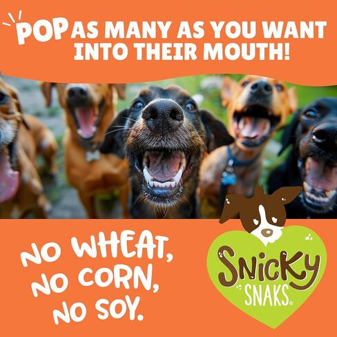 سنيكي سناكس بوبرس لحم الخنزير المقدد والجبن - حلوى مقرمشة للكلاب - طبيعية بالكامل، خالية من الحبوب - صنع في الولايات المتحدة الأمريكية (عبوة 10 أونصة من قطعتين) in Kuwait