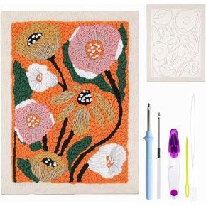 Tonyutech Embroidery Punch Needle kit Frame, 11.8 x 15.7 Inch Kits for Beginner,with Instructions、Tools、Stretching The Printed Canvas Lines,for Decoration in Living Rooms, Bedrooms, Balconies, etc