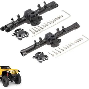 1/24 Scale RC Car Front Axle Housing Front with Back Cover Aluminum Axle Case Front/Rear Diff Housing for Axial SCX24 90081 RC Car Model Accessories(Front axle+Rear axle)