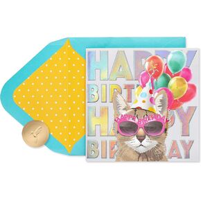 Papyrus Funny Cat Birthday Card (Indulge)