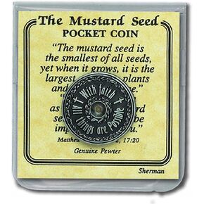 The Mustard Seed Pewter Pocket Coin w/Card Verse in Vinyl Envelope