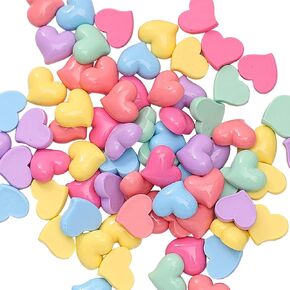 60 Pcs Heart Resin Charms Flatback Slime Charms Flat Back Cabochons Cute Slime Charms Valentines Day Charms Scrapbooking Embellishments