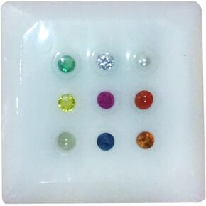 Generic Navratna/Navarathna/Nav Ratan Set Box لـ Bhoomi Pooja Good Vashu وفقًا لـ Varna Sasthra Navaratna Stones for Bhoomi Pooja و Griha Pravesh Pooja Abhimantrit Navagraha Gemstones