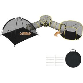 Vingli Cat Tunnel Tube Toys 2 طريقة قابلة للطي ، أنفاق الحيوانات الأليفة للداخلية الخارجية ، catio ، حاوية القط في الهواء الطلق ، جرو ، كيتي ، هريرة ، أرنب