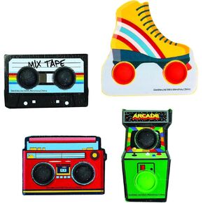 Raymond Geddes Retro Pop ‘N 'Leving Reling Reling Empget (24 Pire Pack) - Pun Eraser Pack with 4 Designs