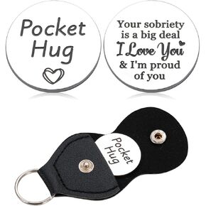 Sobriety Gifts for Women Men Best Sobriety Coin 1 Year Sober Gifts for Women Aa Sobriety Chips Medallion Alcoholics Anonymous Gifts Encouraging Recovery Gifts Cancer Anniversary Pocket Hug Christmas