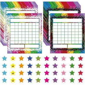 80 Pack Raward Chart للأطفال ، مخطط مكافآت الحوافز مع 2400 Star Stars Classroom Districtive Chart Chart Chart Chart للطلاب المدرسي المدرسي في الفصل الدراسي اللوازم المدرسية المنزلية