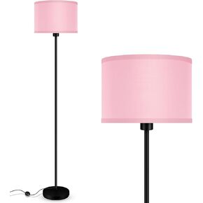 Modern Floor Lamps for Living Room Bedroom, Small Standing Lamp with Lampshade, Simple 58" Tall Lamp, Foot Pedal Switch, Black Floor Lamp for Office/Classroom/Kids Room (Bulbs Not Including)