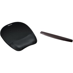 زملاء Memory Foam Foam Friend Friend Mouse مع دعم معصم ، أسود وذاكرة لوحة مفاتيح الرغوة الراحة - الأسود