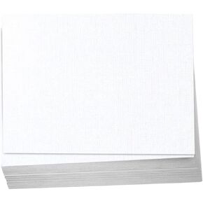 Hamilco 5.5x8.5 White Linen Cardstock Paper Paper Barning Index Cards Flat 80lb Cover 100 Pack