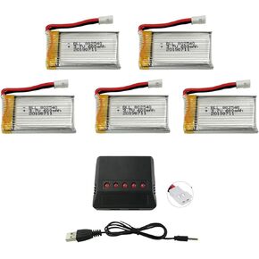 الملحقات 5pcs 3.7v 600mAh بطارية Lipo مع 5 في 1 شاحن لـ Syma X5C X5C-X5A X5SC X5SW