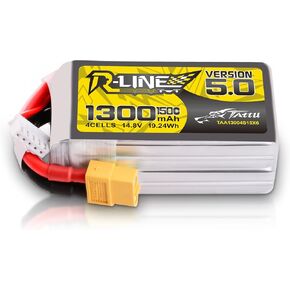 Tattu R-Line الإصدار 5.0 4S Lipo Battery 14.8V 150C 1300MAH Packt Lipo Packt مع XT60 CLOP