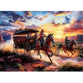 500 Piece Puzzles for Adults, Wild Horses Jigsaw Puzzles 500 Pieces, Beautiful Sunset Sky Jigsaw Puzzles, Challenging Puzzle Home Decor Birthday Party Gift for Adults Kids Seniors