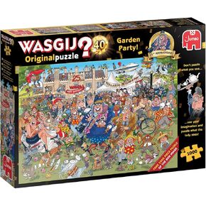 Jumbo, Wasgij, Original 40 - Garden Party!, 25th Anniversary Unique Collectable Jigsaw Puzzle for Adults, 1,000 Piece