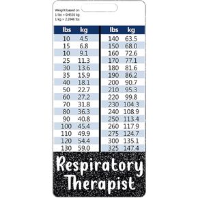 Plifal Respiratory Therapist Badge Buddy Card Holder Nursing Accessories Black Vertical ID Name Identification Tags Nurse Work Items W Height & Weight Conversion Charts