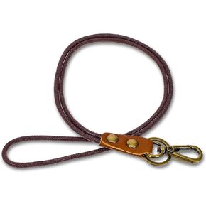 Lusofie Leather Lanyards لشارات الهوية ، الحبل البني البني البني ، الحبل لبلايز شارة Lanyard ، Lanyard for Id Badge Wrist Lanyard for Keys and Id Badges Card 2pcs (Brown)