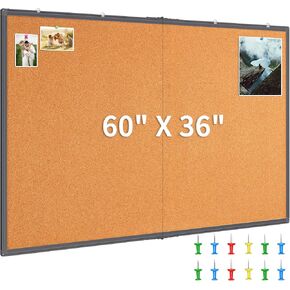 Maxtek كبير لوحة الفلين 60 × 36 بوصة ، لوحة نشرة للجدران ، 5'x 3 'الإضافية من الألومنيوم مؤطرة