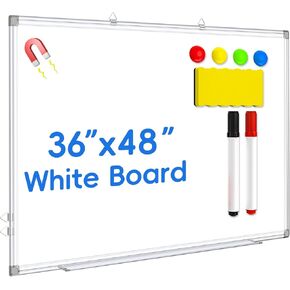 Magnetic Whiteboard Dry Erase Board, 16x12 Inches, Wall Mounted White Board with Pen Tray, Aluminum Frame, Includes 1 Eraser, 2 Markers, 4 Magnets