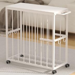 Large Art Storage Rack, Rolling Art Canvas Storage, Adjustable Art Drying Rack with Table Top Art Print Holder Display Rack Art Supply Organizer for Framed Art,Canvas Board,Panel,Drawing Board White