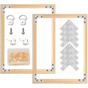 2 Set 16"X 24" DIY Wood Canvas Stretcher Bars,Removable Canvas Frames Kit,Lightweight Sturdy Stretcher Frames for Oil Painting,Diamond Painting,Canvas Painting and Needle Arts Supplies (16in*24in)