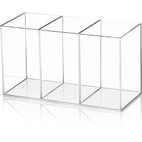 Clear Acrylic Silverware & Pen Organizer Caddy ، Calclery Otensil Holder Storage Organizer Caddy Cadder for Cabinet Outdoor Home Fluctware Dining ، شفافة