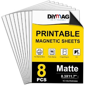 DIYMAG Printable Magnetic Sheets, 32Pcs 8.5 x 11 Inch Flexible Magnet Sheets Matte Non Adhesive Magnetic Paper for Inkjet Printer Photo DIY Crafts