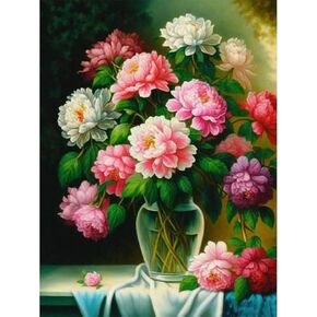 yiyue paint حسب الرقم للمبتدئين للمبتدئين ، مجموعات الطلاء DIY Gift Canvas للبنين والبنات ، مجموعة طلاء زيت الزهور ، DIY Paint Paint Carfts for Home Home Wall 16x20inch ، No.1