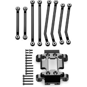 RCHUBAM 1/18 Redcat RC Center Skid Plate + 8pcs مجموعة رابط توجيه عالية Clearan متوافقة مع Redcat Ascent-18 1/18 RC Rock Rughler (Black)