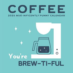 Coffee: Mug-nificently Punny Calendar | 2025 Wall Calendar | 12" x 24" | Marble City Press | Funny Humor Calendar with Puns, Jokes, Dad Jokes, Caffeine Caffeinated