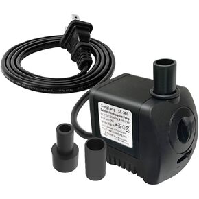 Submersible Pump 400GPH (1500L 25W) Ultra Quiet with Dry Burning Protection 6.5ft High Lift for Fountains, Hydroponics, Ponds, Aquariums & More……